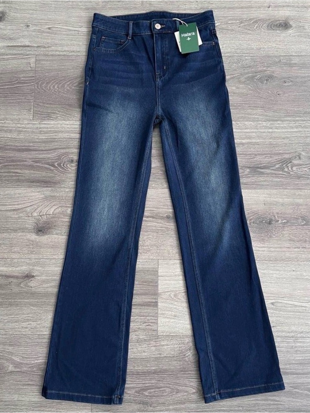 HALARA Women's Dark Blue Flare Jeans